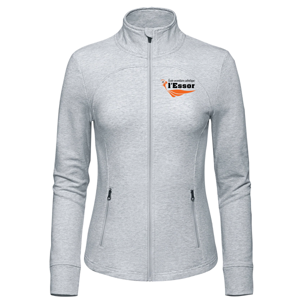 L'Essor Ladies French Terry Performance Full Zip Sweatshirt with Embroidered Logo