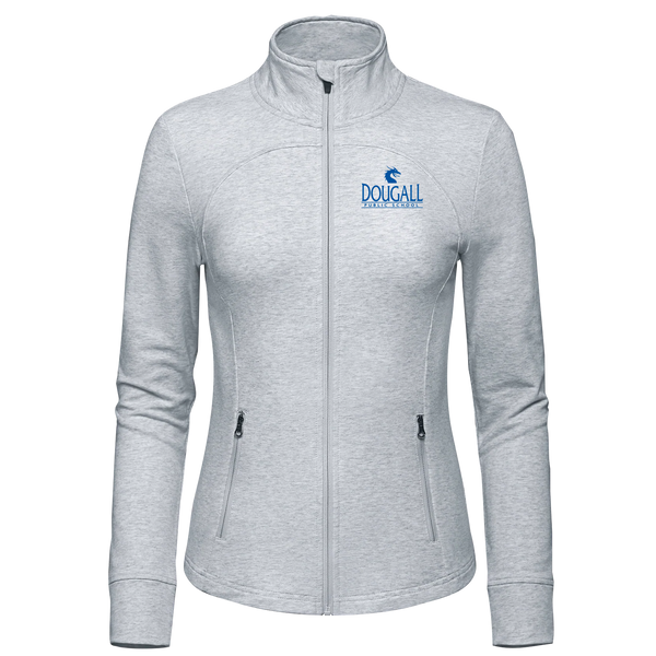 Dougall Ladies French Terry Performance Full Zip Sweatshirt with Embroidered Logo