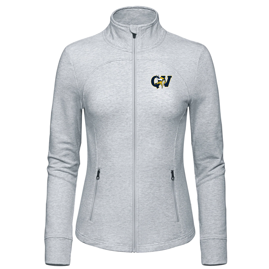 Queen Victoria Ladies French Terry Performance Full Zip Sweatshirt with Embroidered Logo