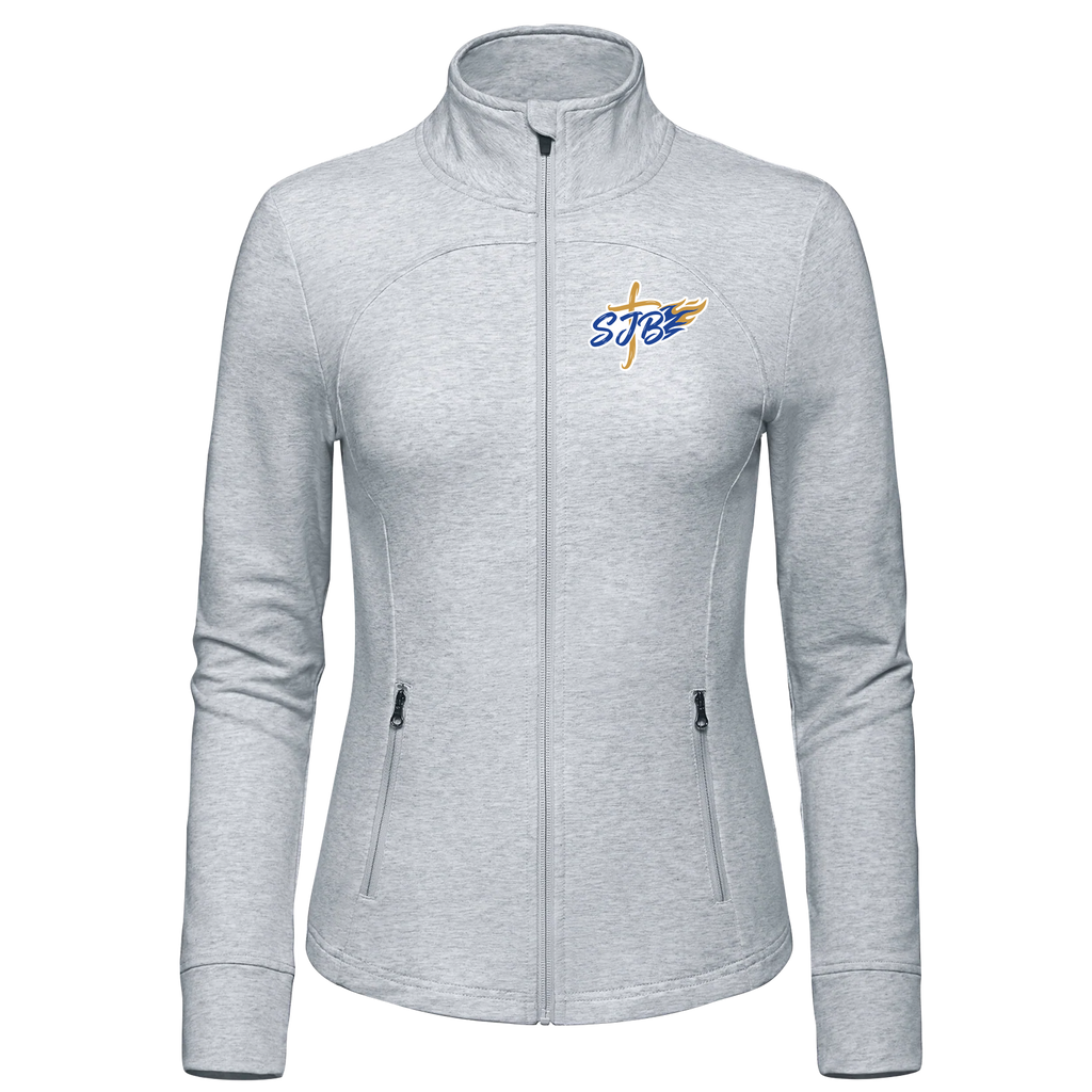 St. John the Baptist Ladies French Terry Performance Full Zip Sweatshirt with Embroidered Logo
