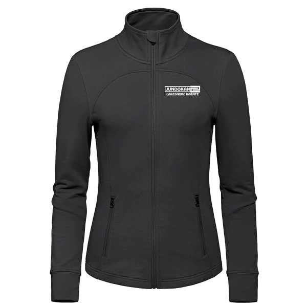Lakeshore Karate Ladies French Terry Performance Full Zip Sweatshirt with Embroidered Logo