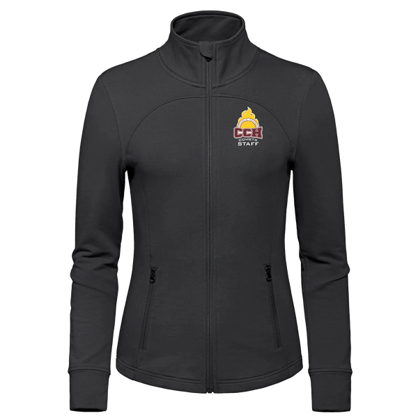 Catholic-Central Ladies French Terry Performance Full Zip Sweatshirt with Embroidered Logo