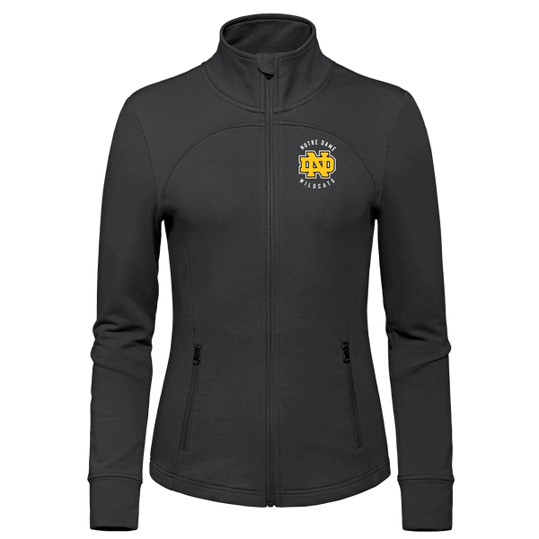 Wildcats Ladies French Terry Performance Full Zip Sweatshirt with Embroidered Logo