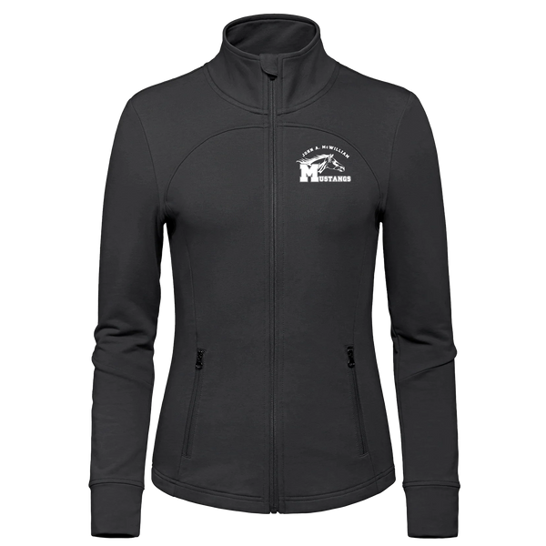 John A. McWilliam Ladies French Terry Performance Full Zip Sweatshirt with Embroidered Logo