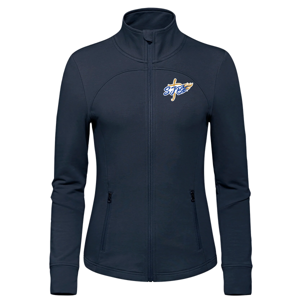 St. John the Baptist Ladies French Terry Performance Full Zip Sweatshirt with Embroidered Logo
