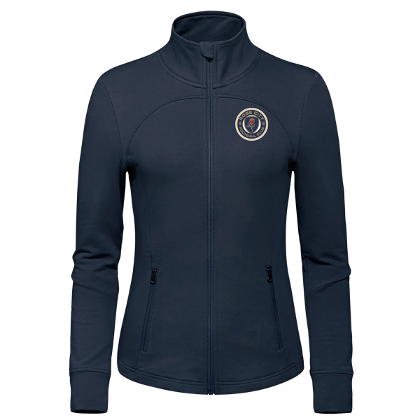 Rose City Football Club Ladies French Terry Performance Full Zip Sweatshirt with Embroidered Logo