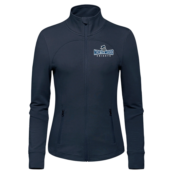 Northwood Knights Ladies French Terry Performance Full Zip Sweatshirt with Embroidered Logo