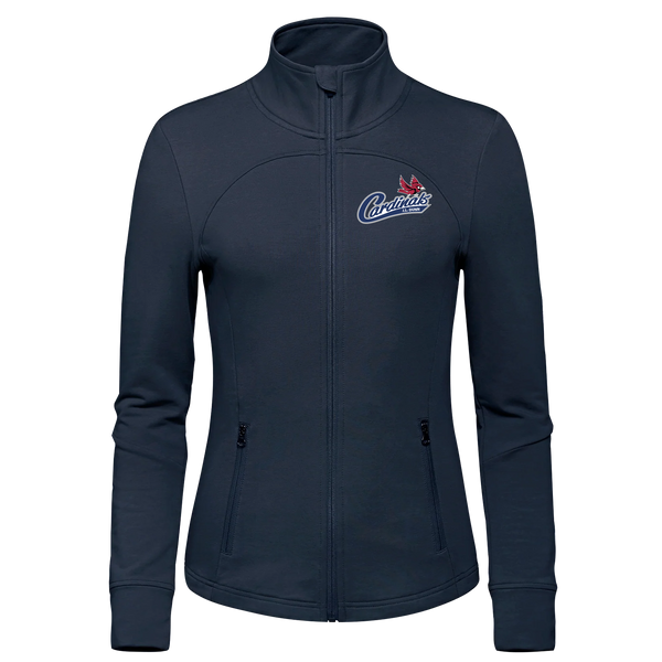 Cardinals Ladies French Terry Performance Full Zip Sweatshirt with Embroidered Logo