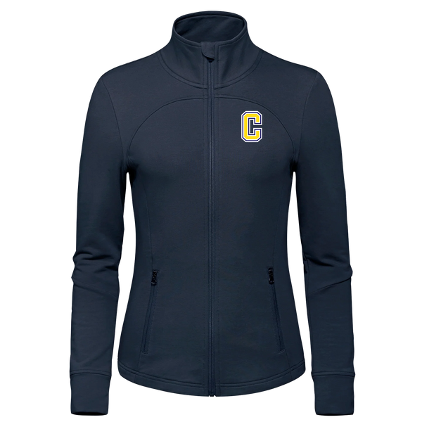Central Baseball Ladies French Terry Performance Full Zip Sweatshirt with Embroidered Logo