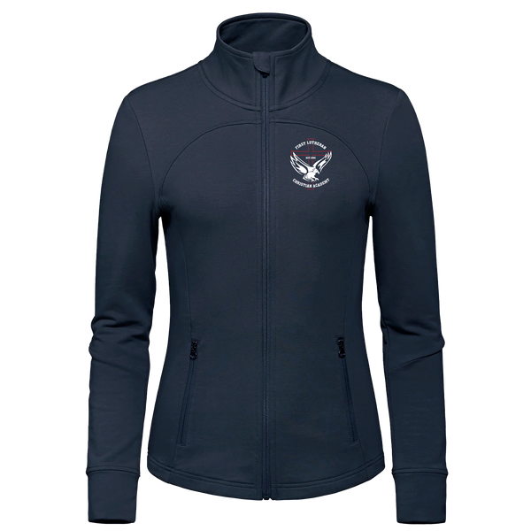First Lutheran Ladies French Terry Performance Full Zip Sweatshirt with Embroidered Logo