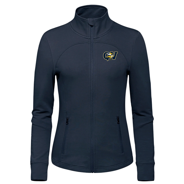 Queen Victoria Ladies French Terry Performance Full Zip Sweatshirt with Embroidered Logo