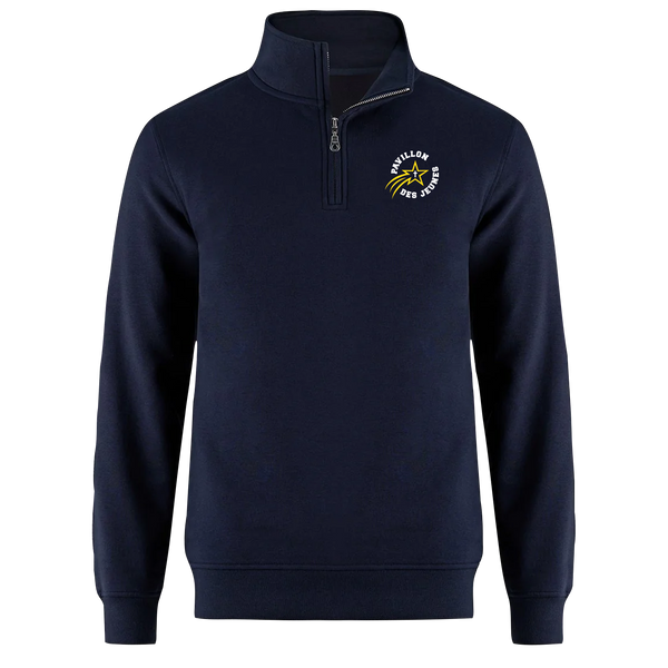 Pavillon Des Jeunes Adult 1/4 Zip Sweatshirt with Embroidered Logo