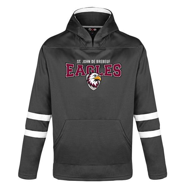 St. John de Brebeuf Youth Pullover Hockey Lace Hooded Sweatshirt With Printed Logo