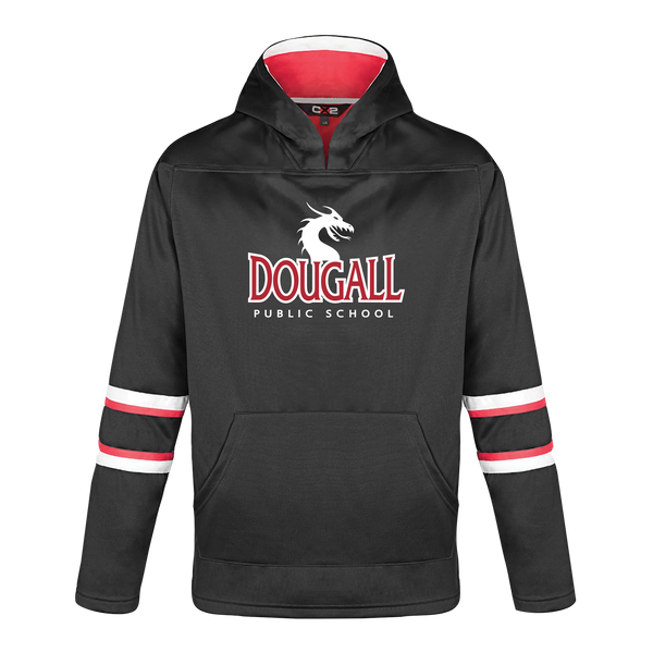 Dougall Youth Pullover Hockey Lace Hooded Sweatshirt With Printed Logo