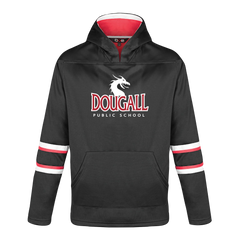 Dougall Youth Pullover Hockey Lace Hooded Sweatshirt With Printed Logo