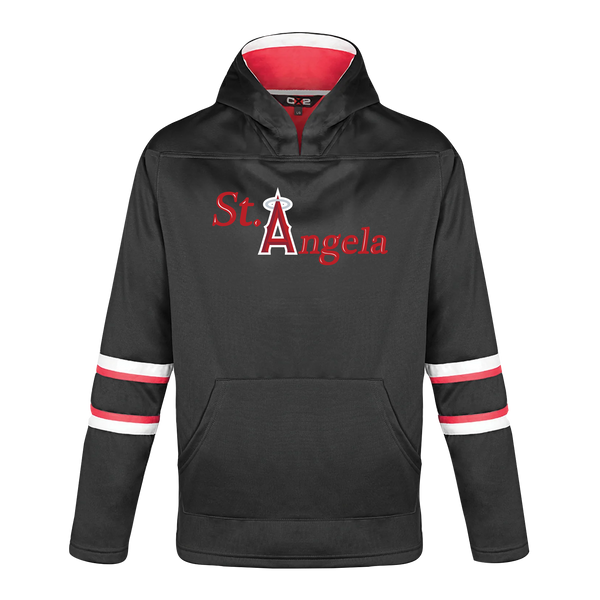 St. Angela Youth Pullover Hockey Lace Hooded Sweatshirt With Printed Logo