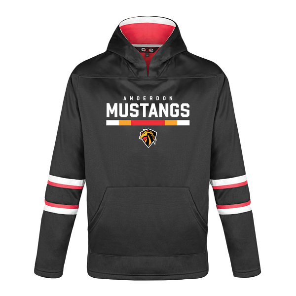 Anderdon Youth Pullover Hockey Lace Hooded Sweatshirt With Printed Logo