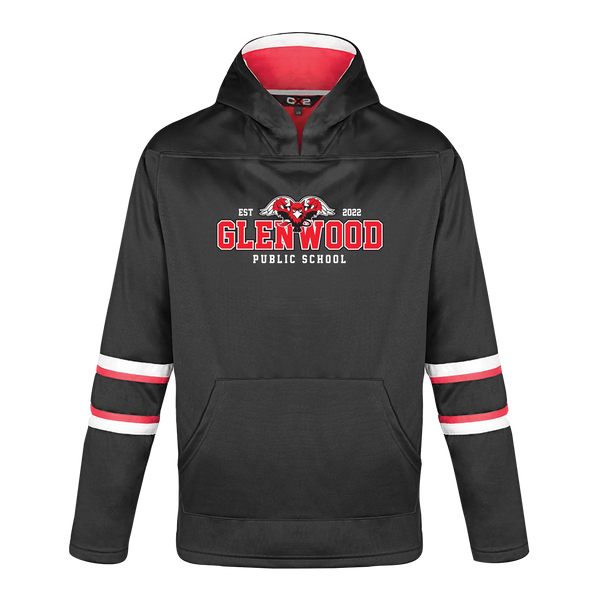Glenwood Youth Pullover Hockey Lace Hooded Sweatshirt With Printed Logo