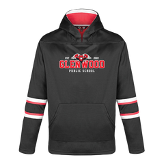 Glenwood Youth Pullover Hockey Lace Hooded Sweatshirt With Printed Logo