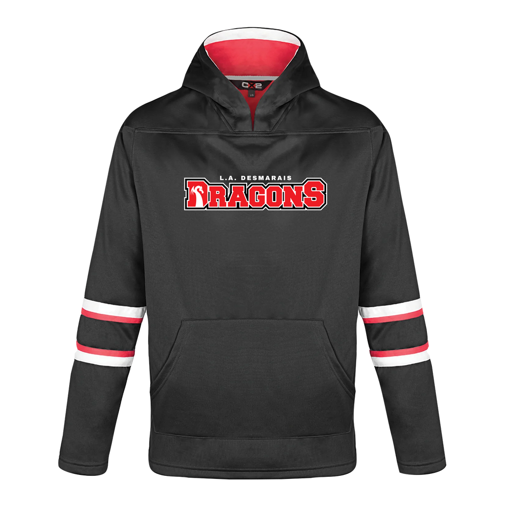 LAD Youth Pullover Hockey Lace Hooded Sweatshirt With Printed Logo