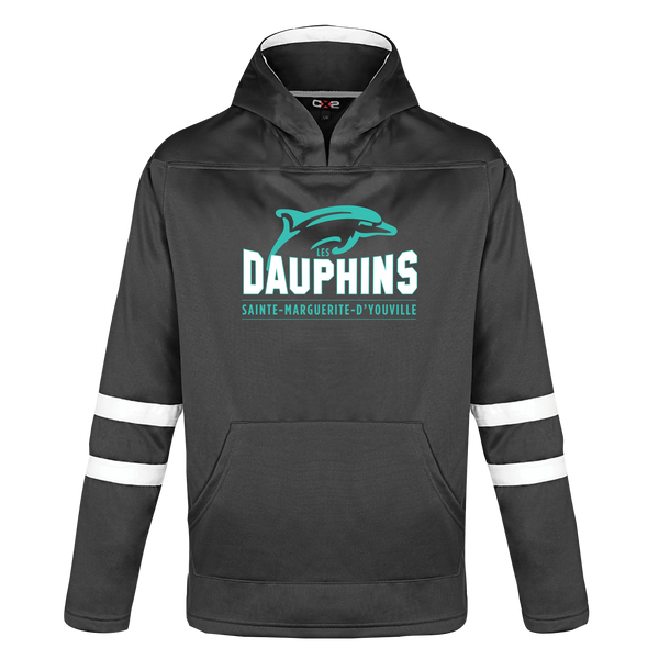 Dauphins Adult Pullover Hockey Lace Hooded Sweatshirt With Printed Logo