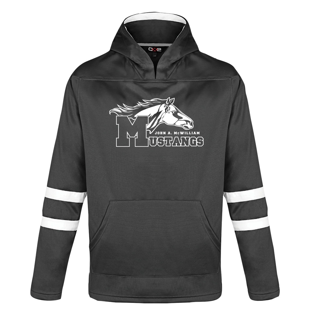 John A. McWilliam Youth Pullover Hockey Lace Hooded Sweatshirt With Printed Logo