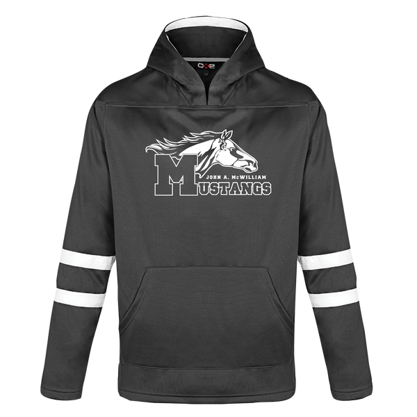 John A. McWilliam Youth Pullover Hockey Lace Hooded Sweatshirt With Printed Logo