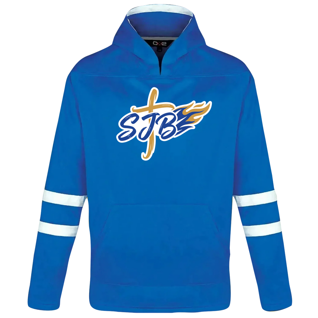 St. John the Baptist Youth Pullover Hockey Lace Hooded Sweatshirt With Printed Logo