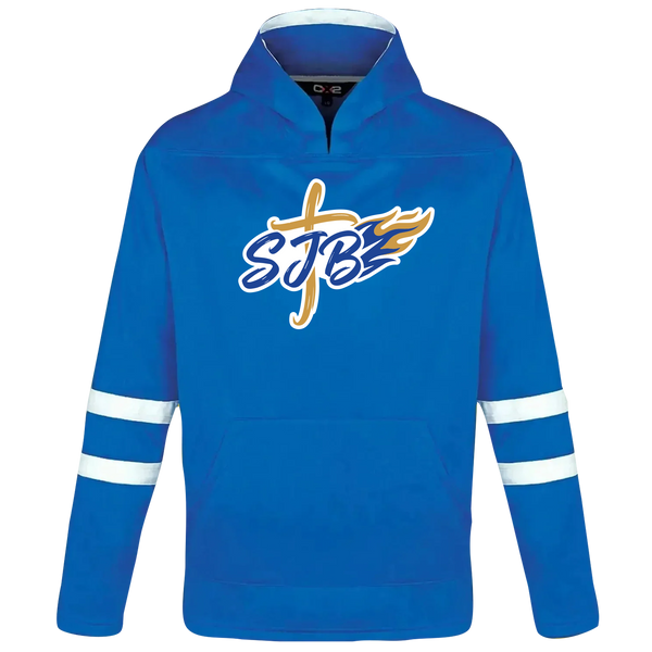 St. John the Baptist Youth Pullover Hockey Lace Hooded Sweatshirt With Printed Logo