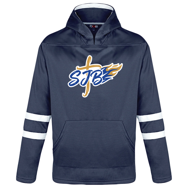 St. John the Baptist Youth Pullover Hockey Lace Hooded Sweatshirt With Printed Logo