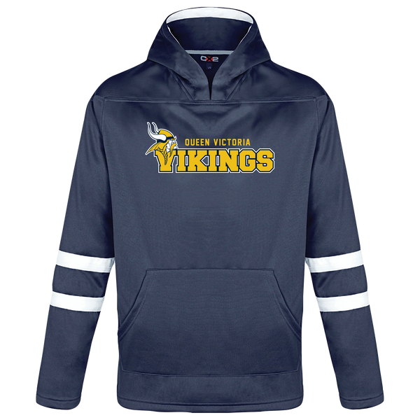 Queen Victoria Youth Pullover Hockey Lace Hooded Sweatshirt with Printed Logo