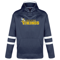 Queen Victoria Youth Pullover Hockey Lace Hooded Sweatshirt with Printed Logo