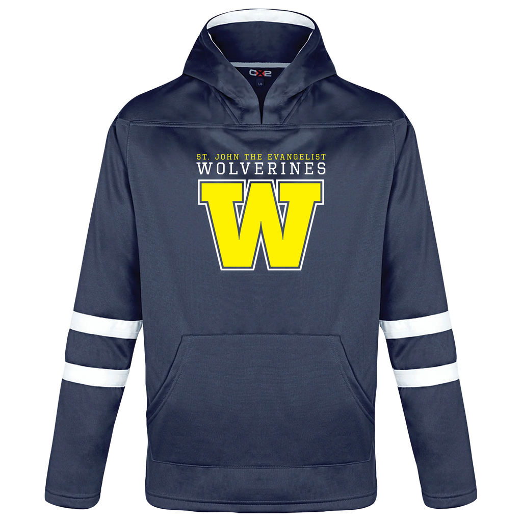 Wolverines Youth Pullover Hockey Lace Hooded Sweatshirt with Printed Logo