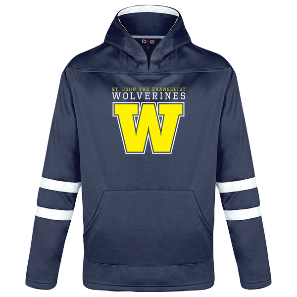 Wolverines Youth Pullover Hockey Lace Hooded Sweatshirt with Printed Logo