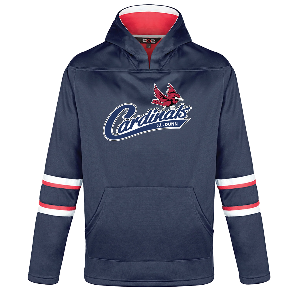 J.L. Dunn Youth Pullover Hockey Lace Hooded Sweatshirt With Printed Logo