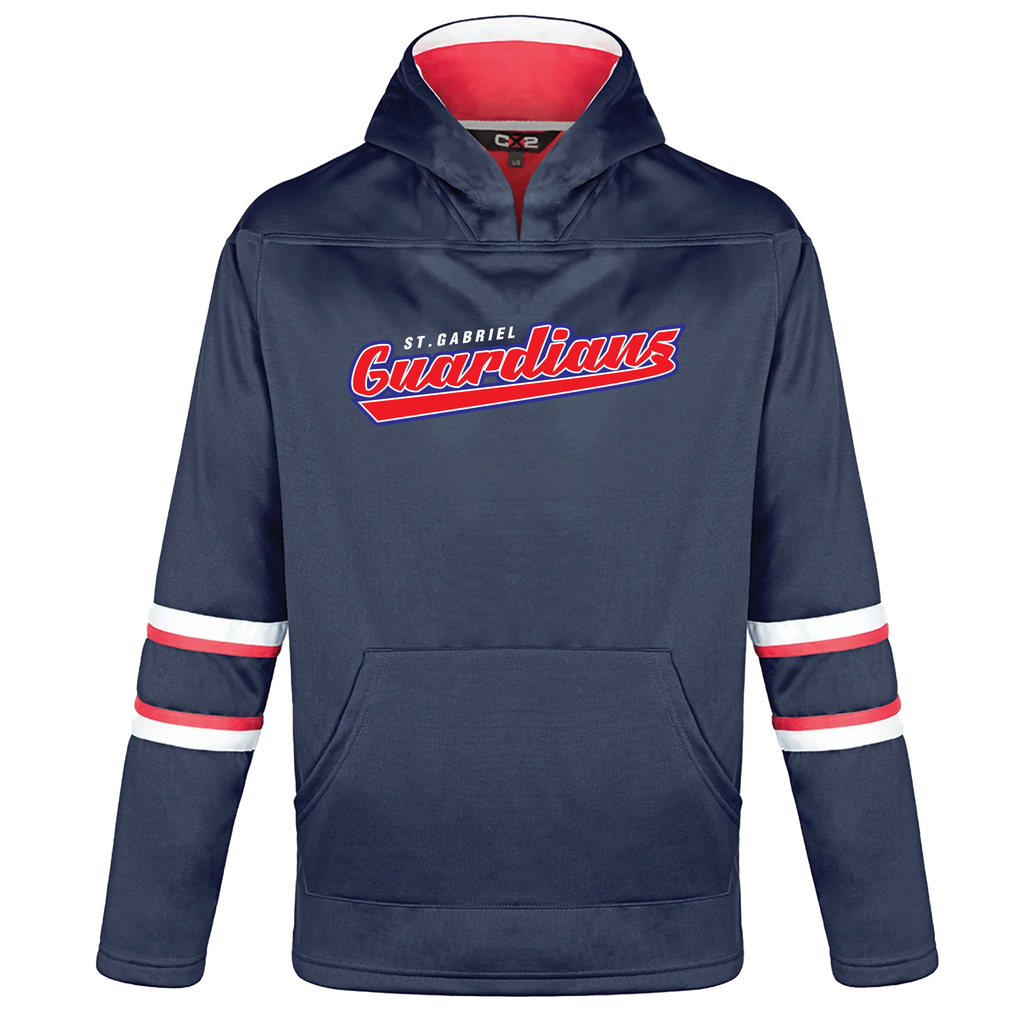 Guardians Youth Pullover Hockey Lace Hooded Sweatshirt With Printed Logo