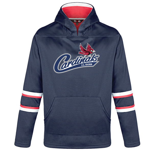 J.L. Dunn Youth Pullover Hockey Lace Hooded Sweatshirt With Printed Logo