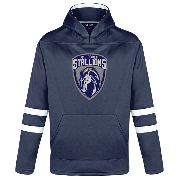 Ste. Cécile Youth Pullover Hockey Lace Hooded Sweatshirt with Printed Logo