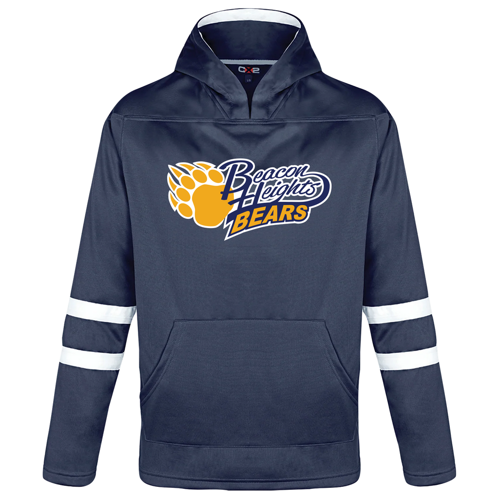 Beacon Heights Youth Pullover Hockey Lace Hooded Sweatshirt With Printed Logo