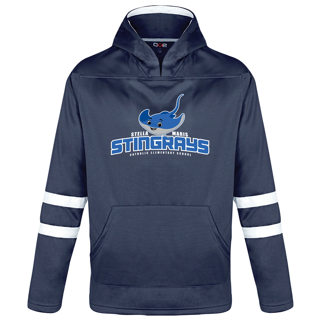 Stella Maris Youth Pullover Hockey Lace Hooded Sweatshirt With Printed Logo