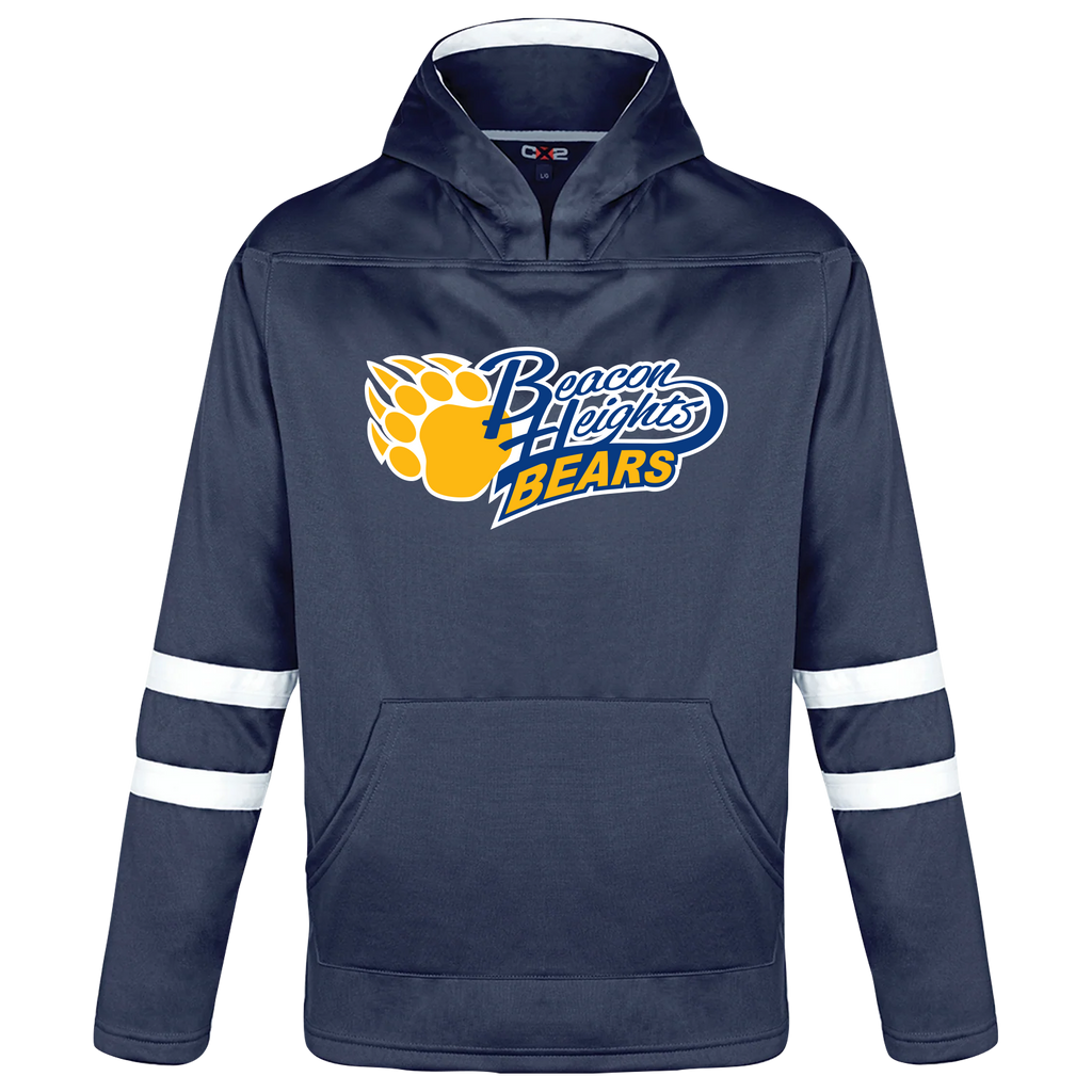 Beacon Heights Youth Pullover Hockey Lace Hooded Sweatshirt With Printed Logo