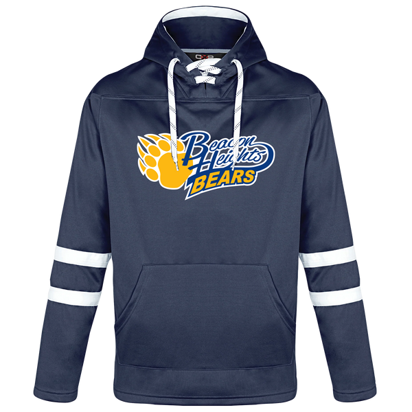 Beacon Heights Adult Pullover Hockey Lace Hooded Sweatshirt With Printed Logo