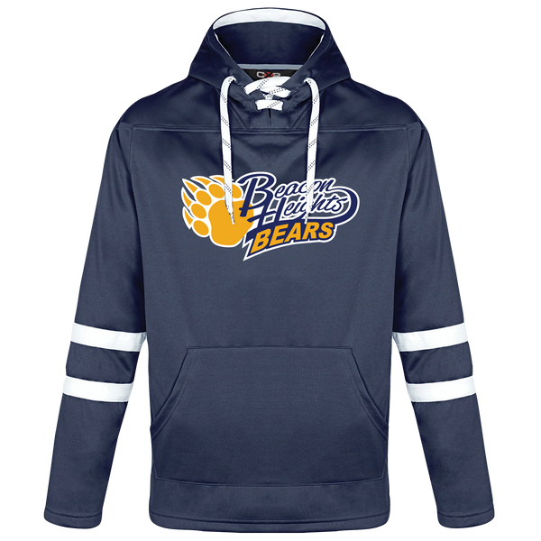 Beacon Heights Adult Pullover Hockey Lace Hooded Sweatshirt With Printed Logo