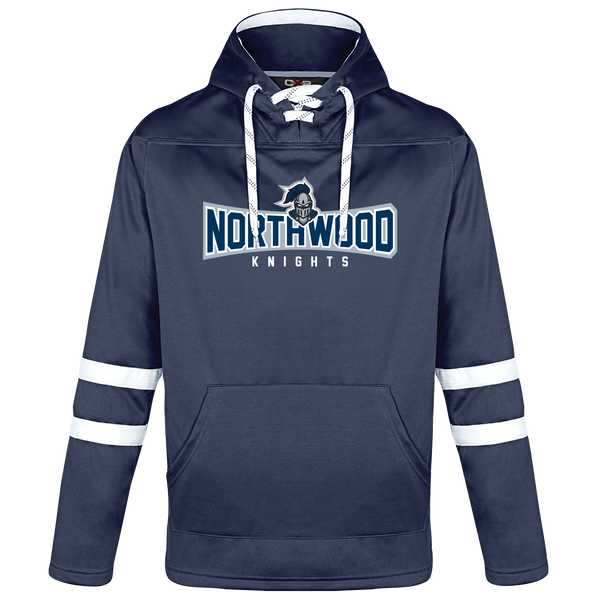 Northwood Knights Adult Pullover Hockey Lace Hooded Sweatshirt With Printed Logo