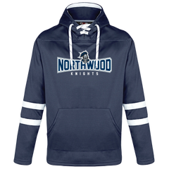 Northwood Knights Adult Pullover Hockey Lace Hooded Sweatshirt With Printed Logo