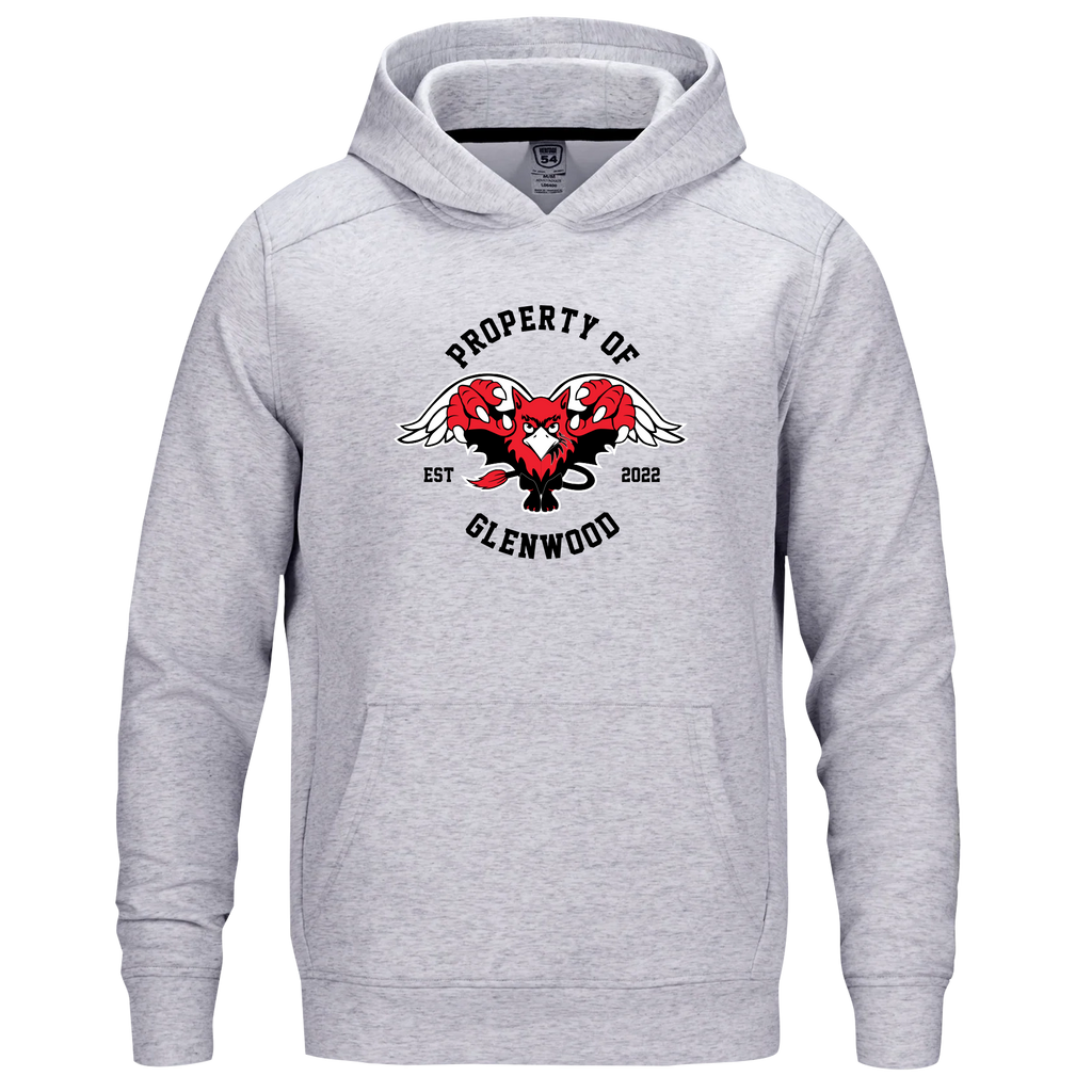 Glenwood Adult Performance Double Knit Pullover Hooded Sweatshirt with Printed Logo