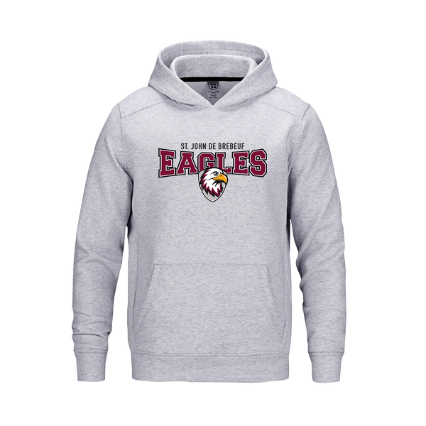 St. John de Brebeuf AdultPerformance Double Knit Pullover Hooded Sweatshirt with Printed Logo