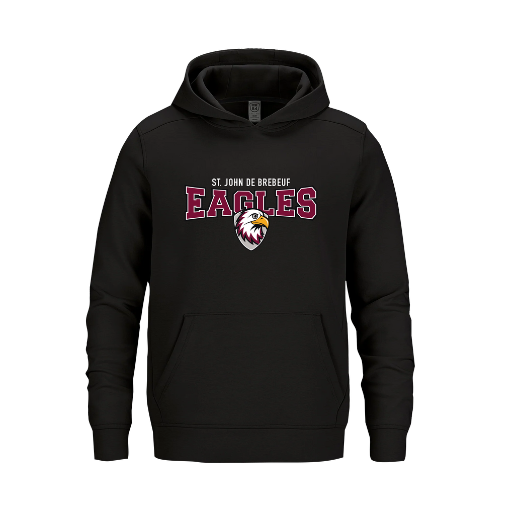 St. John de Brebeuf AdultPerformance Double Knit Pullover Hooded Sweatshirt with Printed Logo