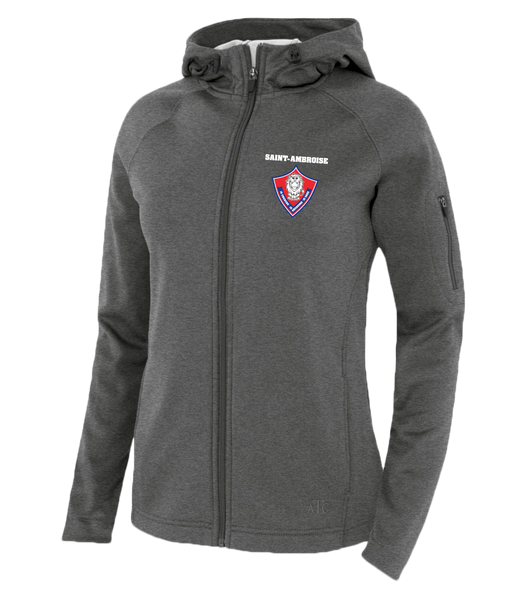 Saint Ambroise Ladies Hooded Yoga jacket with Embroidered Logo