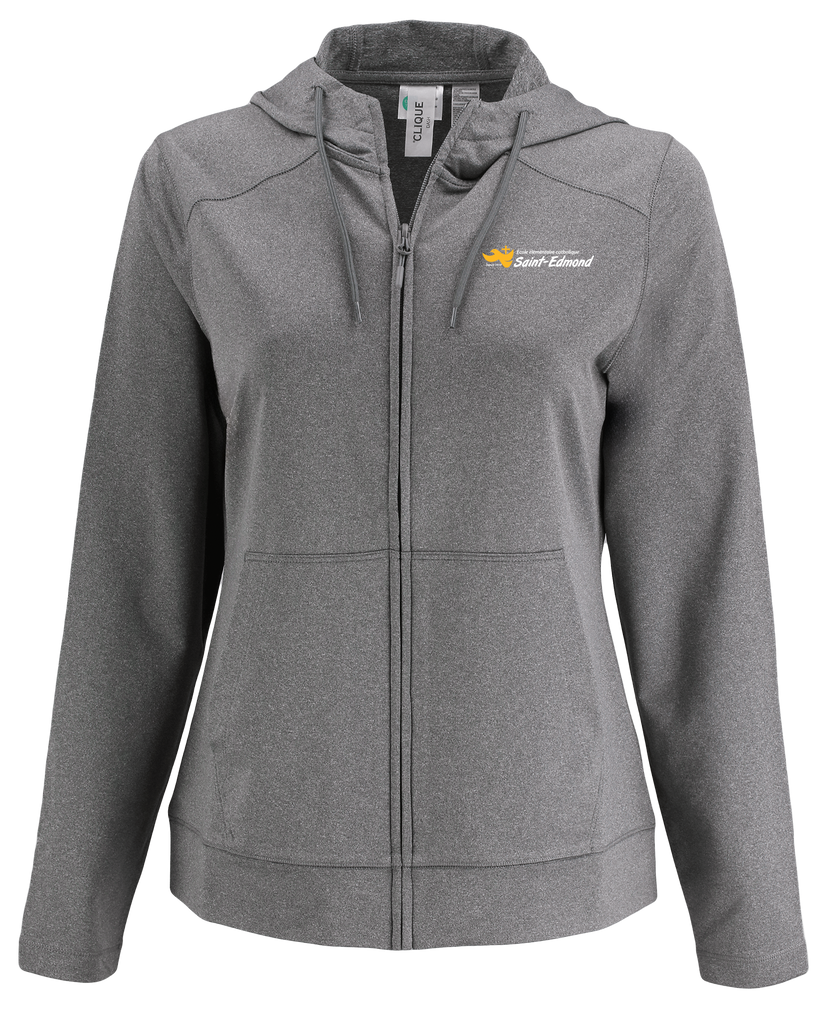 Saint-Edmond Ladies Recycled Full Zip Hooded Sweatshirt with Embroidered Logo